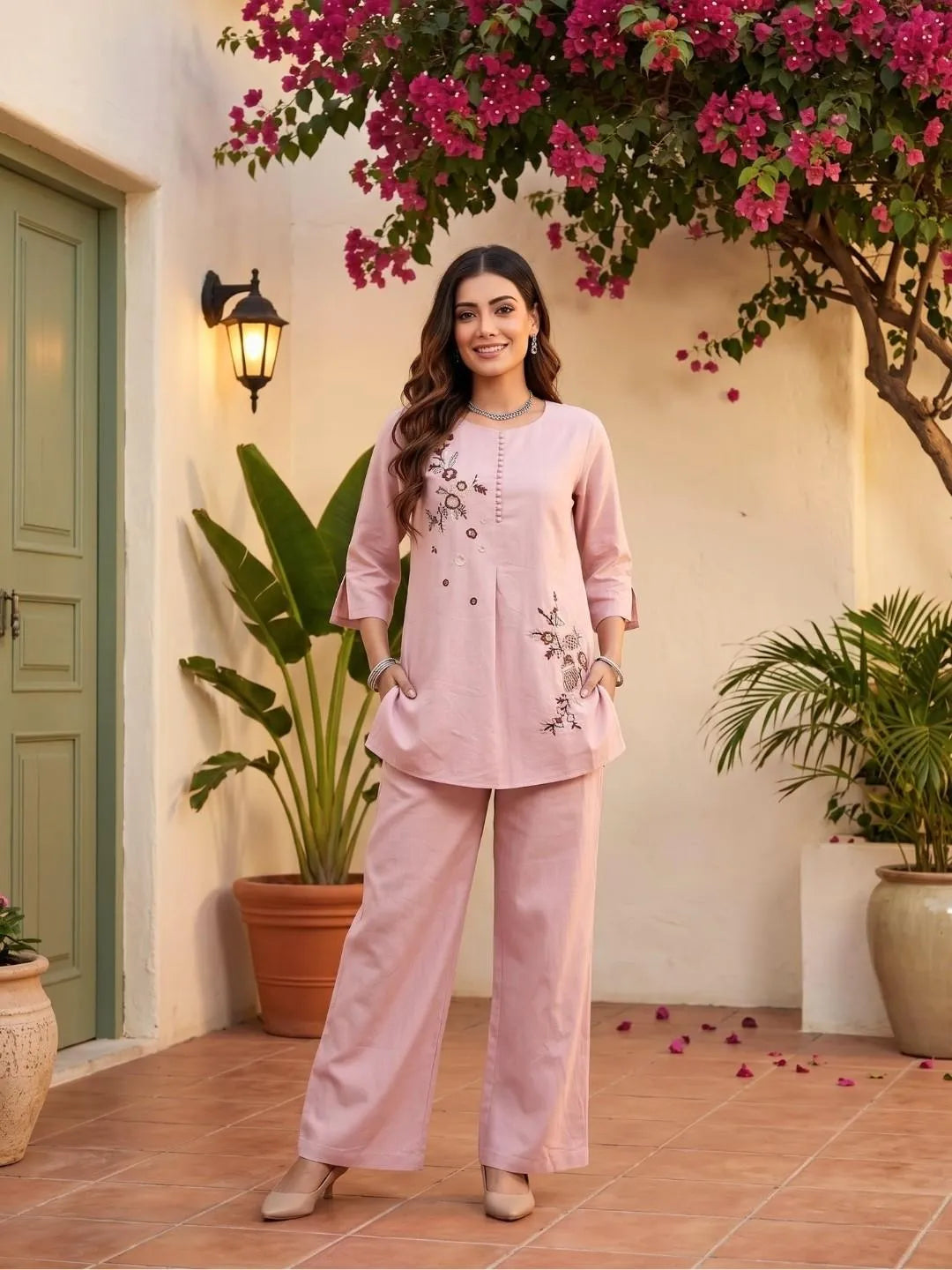 Cotton Cord Set - Solid Pants